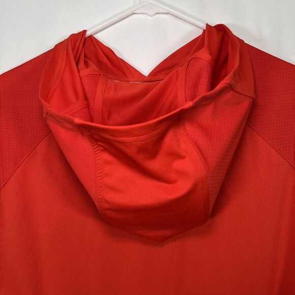 Under Armour Sport Sleeveless Hoodie Mens Size Medium Orange Back Zipper Pocket - Picture 11 of 13